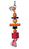 ���� ����� Living World Junglewood Bird Toy - Rope with 3 beads, 2 blocks, 1 cylinder & 1 peg with Hanging Clip